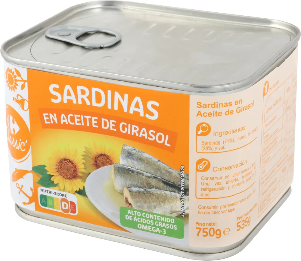 Sardinas en aceite de girasol