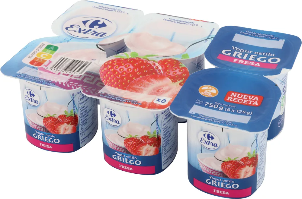 yogur griego fresa por seis Carrefour
