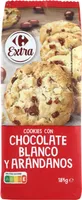 Cookies con chocolate blanco y arándanos