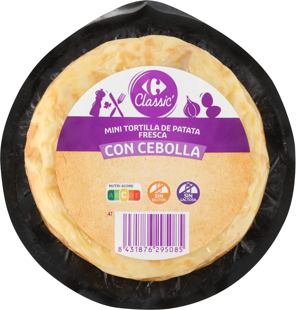 Mini tortilla de patata fresca con cebolla
