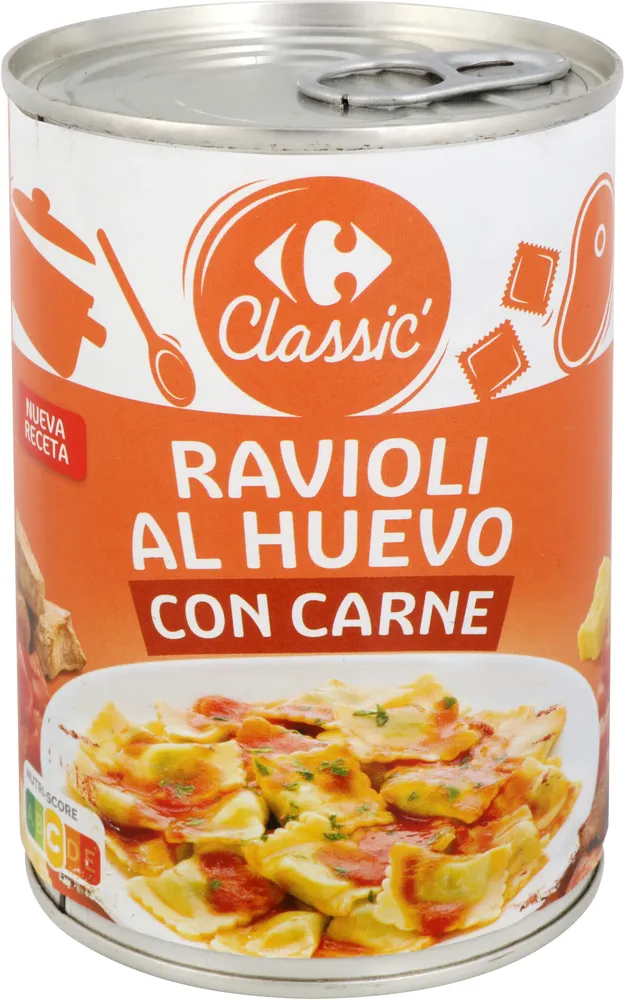 Ravioli al huevo con carne