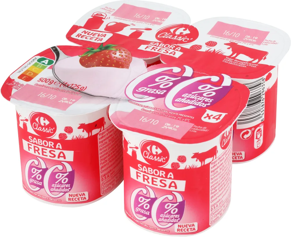 Yogur Sabor Fresa 00%