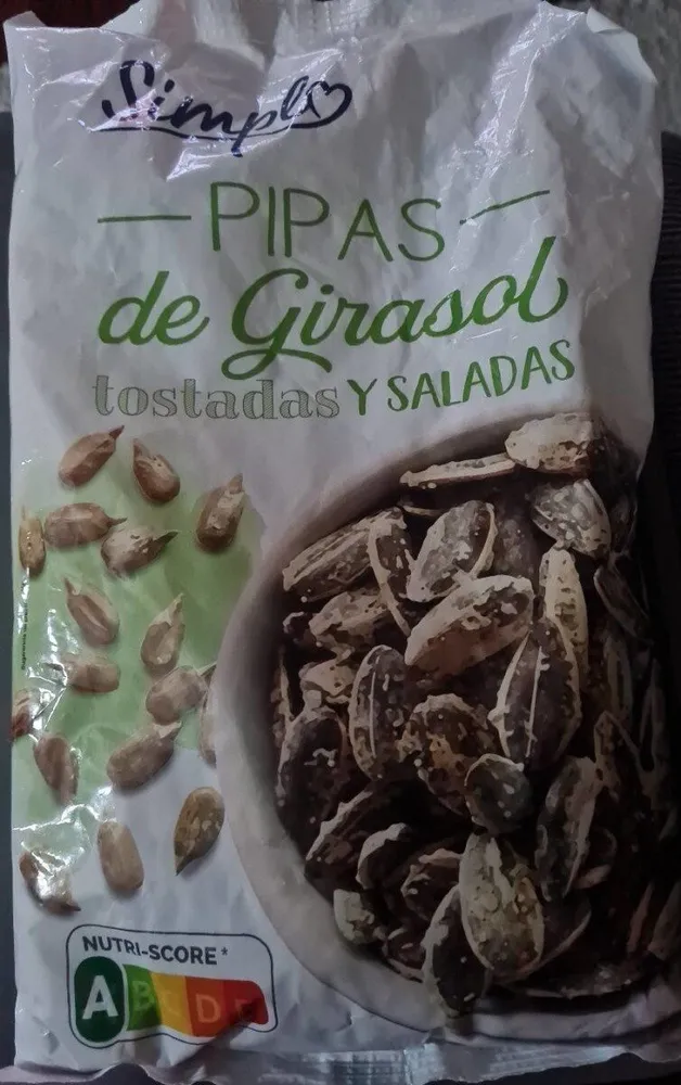 Pipas de girasol tostadas y saladas