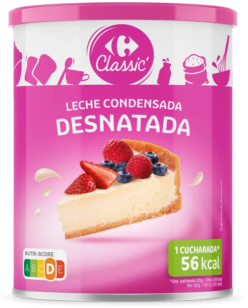 Leche condensada desnatada