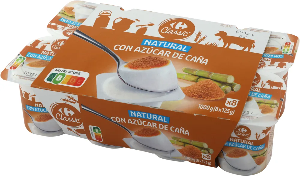 Yogur natural azúcar de caña