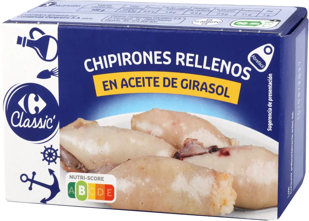 Chipirones Rellenos En Aceite De Girasol