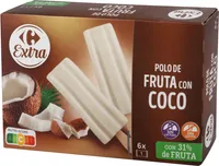 Polo de fruta con coco
