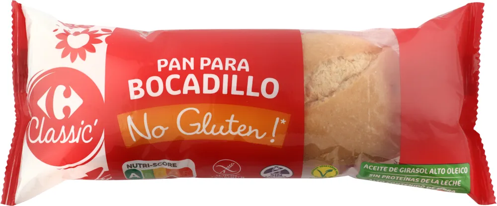 Pan para bocadillo sin gluten