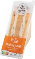 Sandwich pollo mostaza y miel