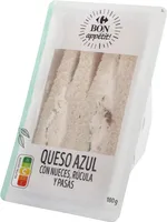 Sandwich queso azul con nueces, rúcula y pasas