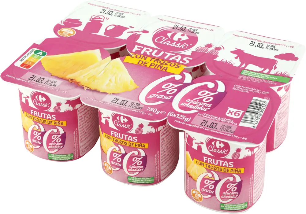 Yogur 00% con piña