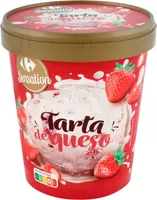 Helado pot tarta de queso con fresa