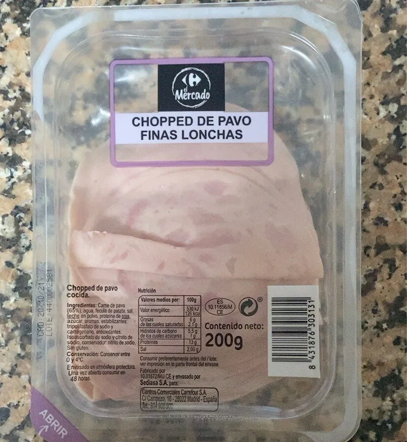 Chopped de pavo finas lonchas