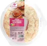 Rosca de jamón y queso fundido