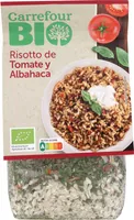 Risotto de tomate y albahaca