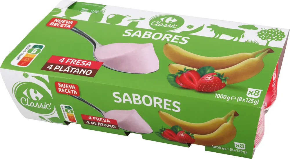 Yogur Sabor 4 Fresa y 4 Platano