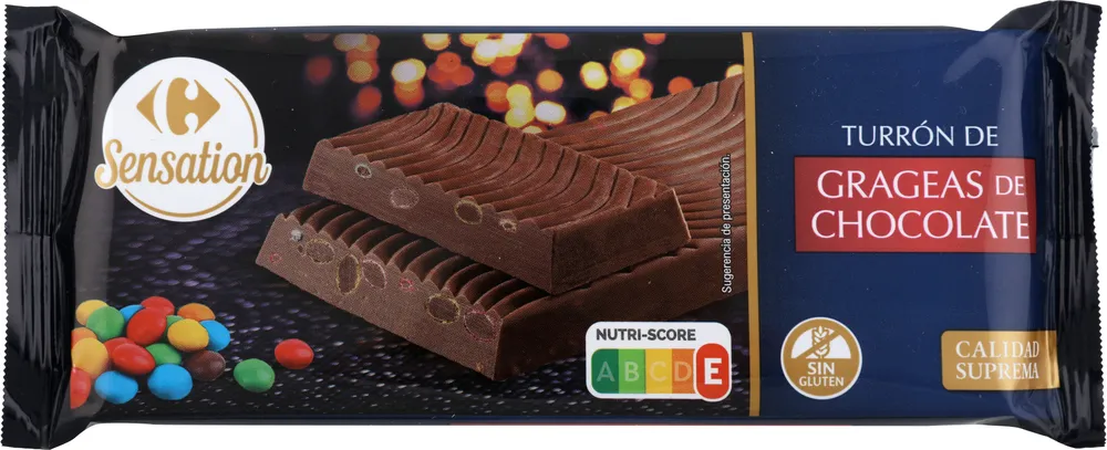 Turrón con Grageas De Chocolate