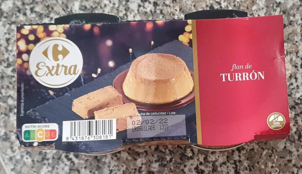 Flan de turrón extra