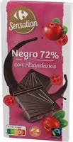 Chocolate negro 72% con arándanos