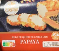 Rulo de queso de cabra con papaya