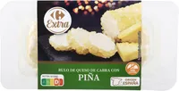 Rulito de queso de cabra con piña