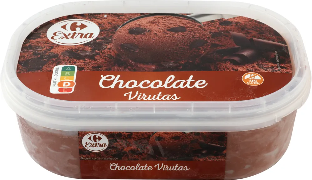 Tarrina de chocolate con virutas