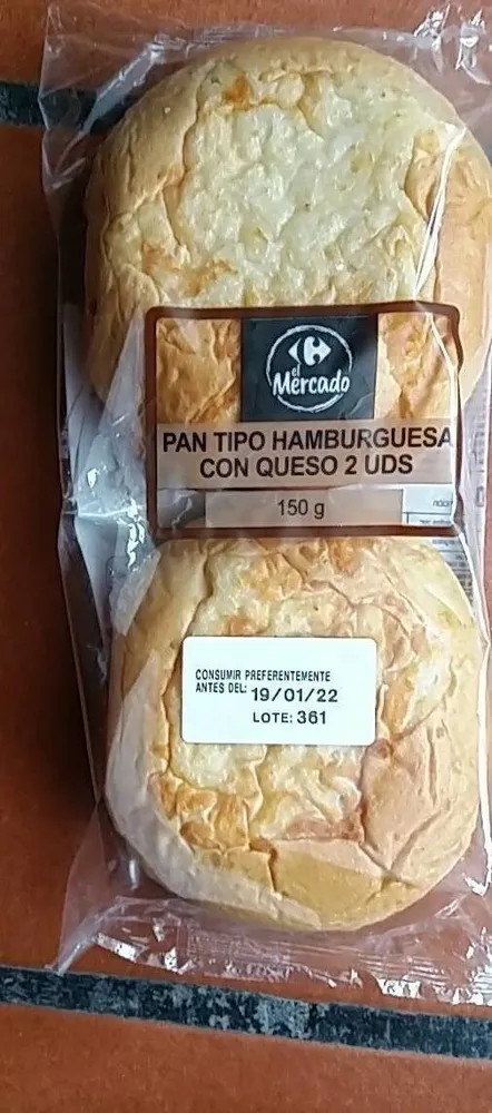 Pan tipo hamburguesa con queso