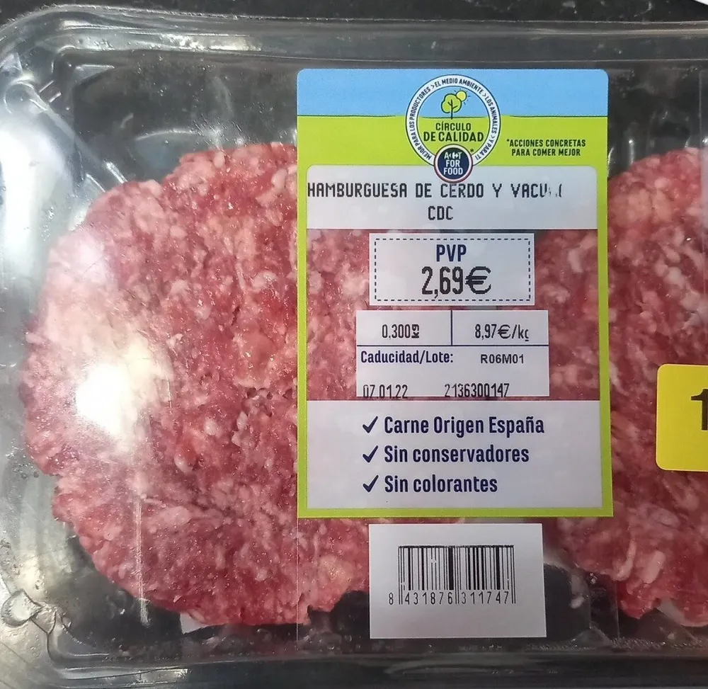 Hamburguesa cerdo y vacuno