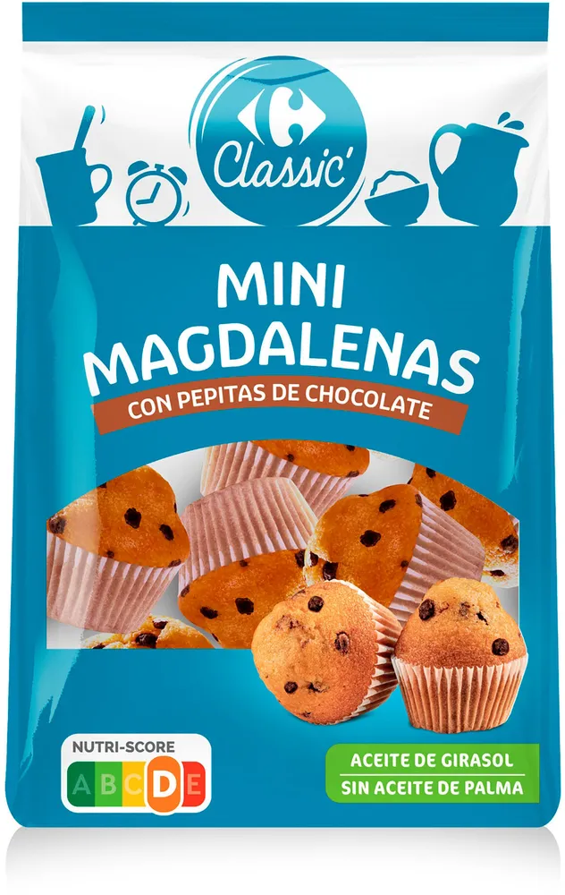 Mini magdalenas pepitas chocolate