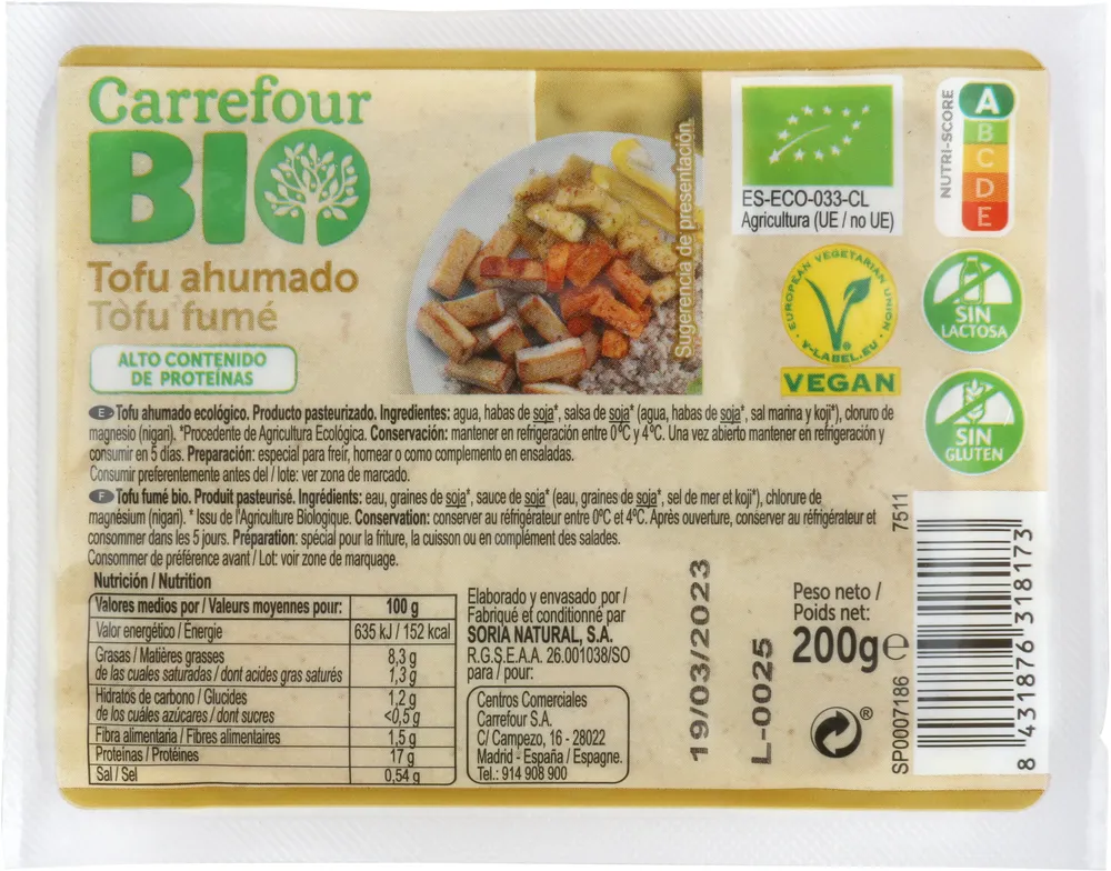 Tofu ahumado ecológico