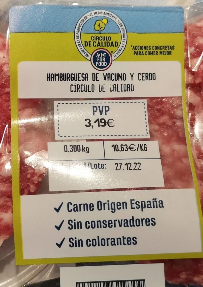 Hamburguesa de vacuno y cerdo