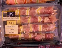 Brocheta de pollo con limón