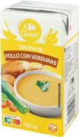 Crema de pollo con verduras