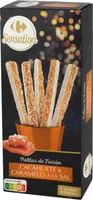 Palitos de turron de cacahuete con caramelo a la sal