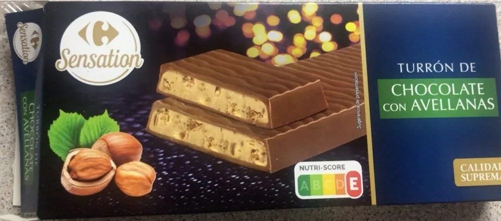 Turron de chocolate con avellana