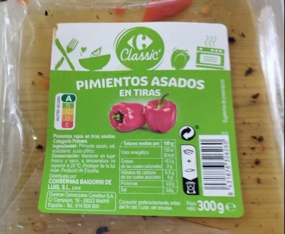 pimientos asados en tiras