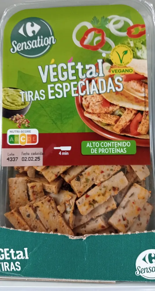 TIRAS VEGANAS ESPECIADAS CARREFOUR 170G