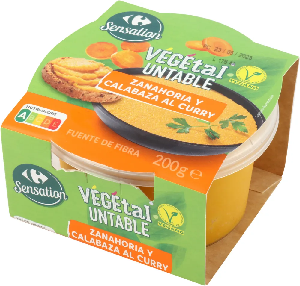 Untable vegetal zanahoria y calabaza al curry