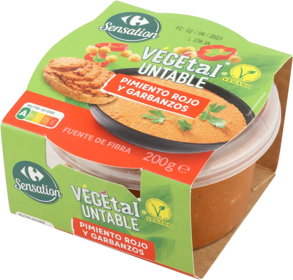 Untable vegetal pimiento rojo y garbanzos