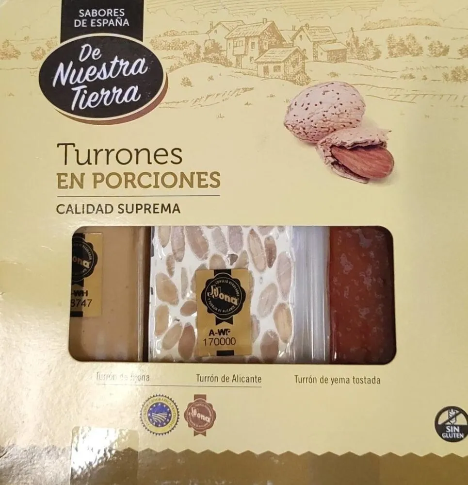 Turrones en porciones