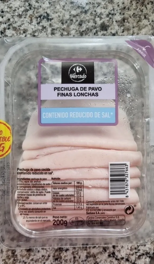 Pechuga de pavo finas lonchas