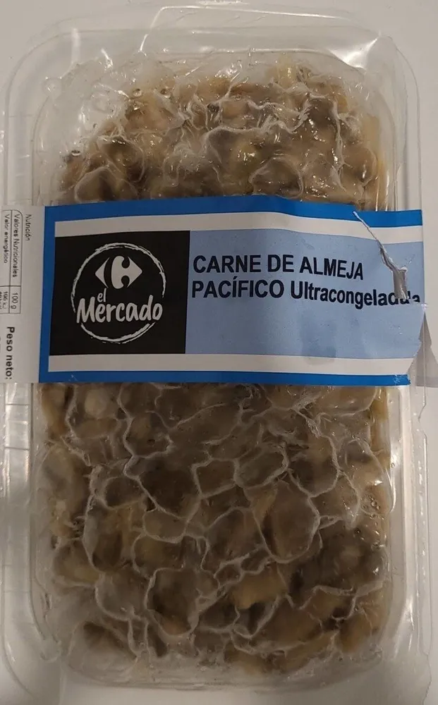Carne de almeja pacífico ultracongelada