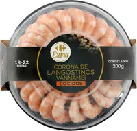 Corona de langostinos vannamei cocidos