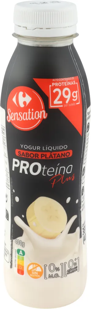 Yogur líquido sabor plátano proteína