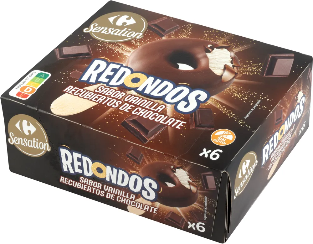 Redondos sabor vainilla recubiertos de chocolate