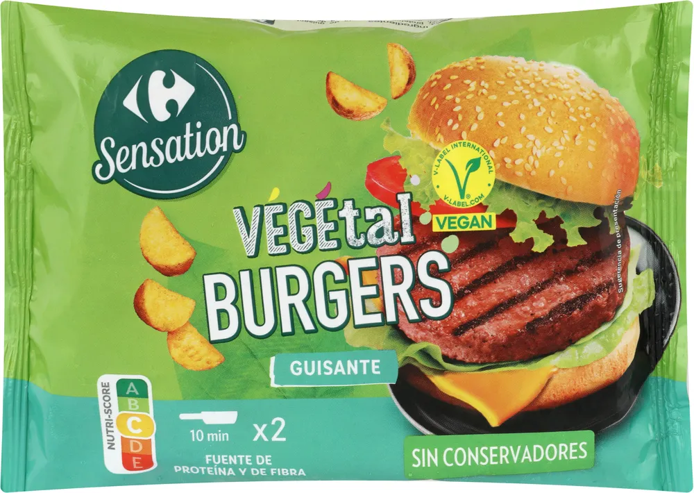 Burguers vegetales guisante
