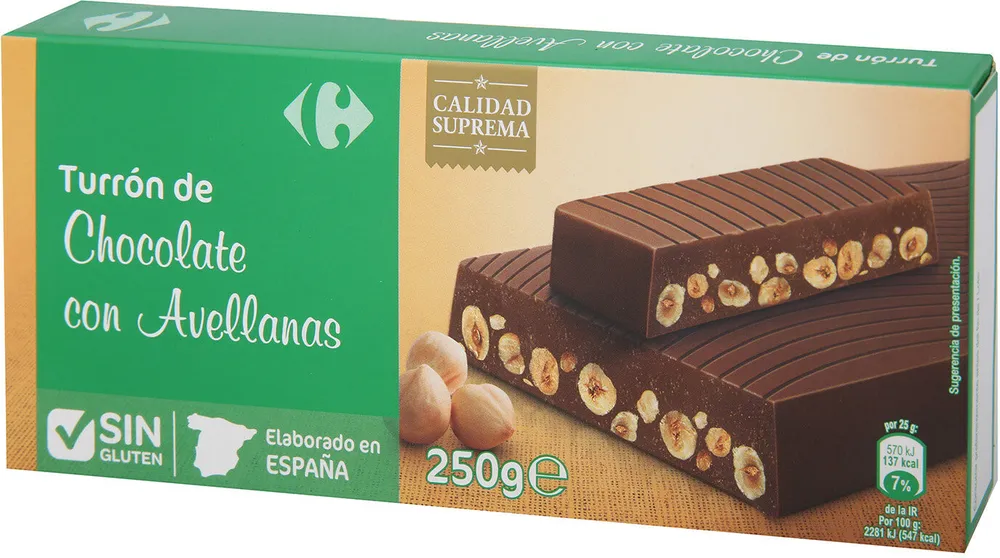 Turrón con avellanas
