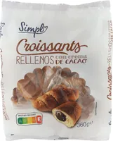 Croissants rellenos con crema de cacao