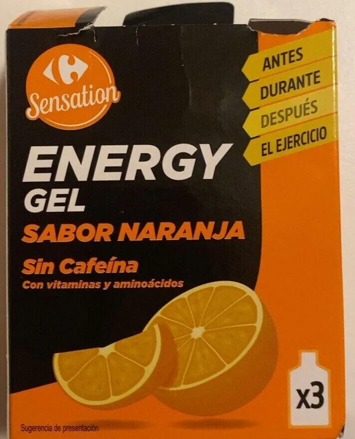 Energy gel Sabor Naranja sin cafeina