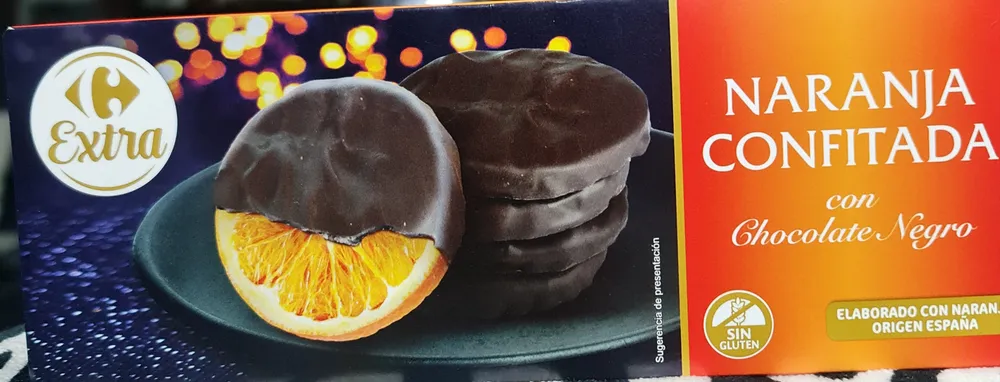 Naranja confitada con chocolate negro